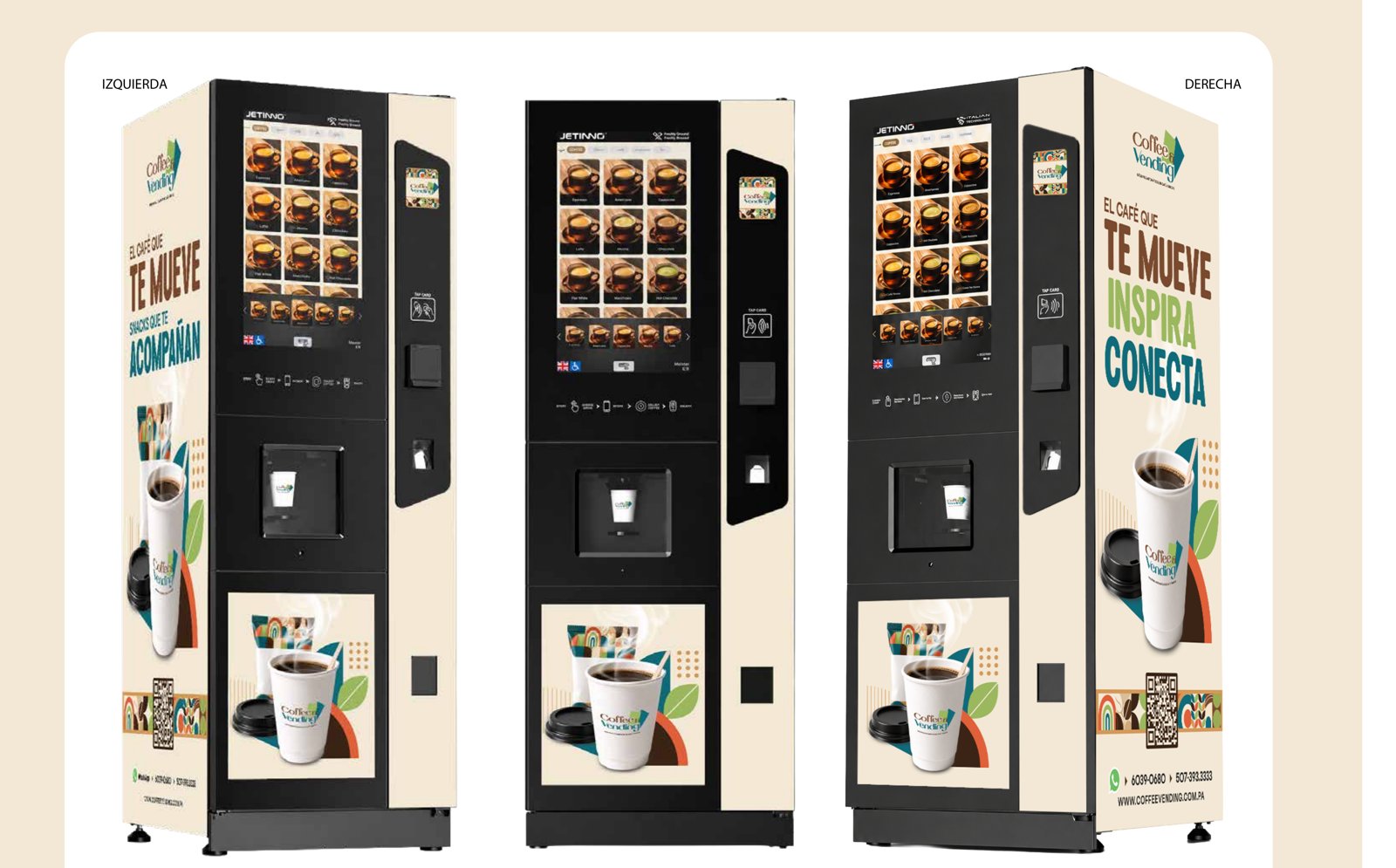 Máquinas de café automáticas Jetinno con la marca Coffee & Vending