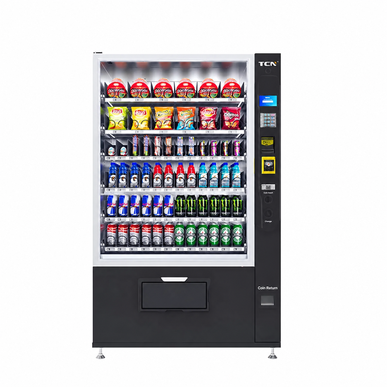 Render oficial de la máquina de snacks y bebidas TCN CSC-12G(H5)